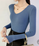 Fongt Knitted Shirt 2025 Autumn New Bottoming Shirt Slim Slim Solid Color Sweater Long Sleeves With A Short