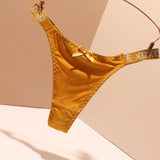 Fongt Thong Trousers Women's Letter Ice Silk Without Trace 2025 New Sports Fitness Trousers Bow Shorts Summer