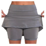 Solid Color Medium Waist Skirt, Exercise Yoga, Three-Point Shorts, Skirt Trousers.-Outfit