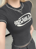 Stitched Short Sleeve Logo Graphic Tee-Outfit