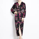 Fongt Temperament Elegant Dress Spring And Autumn New Light Style Lantern Sleeve Femininity Print Dress Dress
