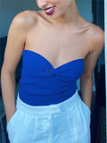 Knit Twisted Tube Top-Outfit