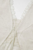 lace trim tank top with tie