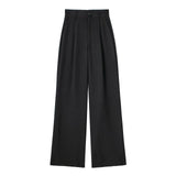 Fongt And Autumn 2025 New Women's Front Folded High-Waisted Trousers Casual Trousers Women A67231