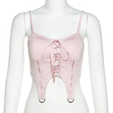 Fongt Summer Women's Solid Color Slim Hot Girl Fashion Sexy Back Sling Small Vest-Outfit