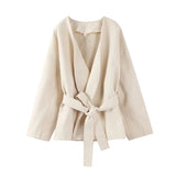 Fongt Women's Explosive V-Neck Long-Sleeved Jacket Loose Version