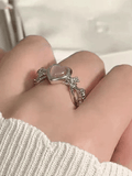 Pink Heart Pattern Cuff Ring-Outfit