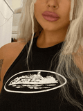 Waffle Landmark Cropped Tank Top-Outfit