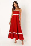 Fongt Summer New Solid Color Lace Stitching With Elegant Strapless Oversized Hem Dress-88106-Outfit