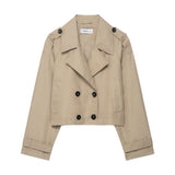 Fongt Women's Clothing Explosion Fashion Casual Double Fable Short Wind Coat