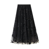 Fongt Yarn Embroidery Heavy Industry Half-Body Skirt Large-Size Dress 2025 Spring New A Word High-Waist Long Skirt 8692