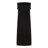 New Stretch Slim Solid Color Knitted Shoulder Dress 5039174-Outfit