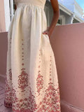 Sling Fashion Print Cotton Leprosy Dress 2025 Spring And Summer