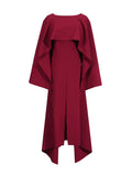 Fongt Temperament Dress Women 2025 Spring New Solid Color Collar Design Shawl Long Sleeve