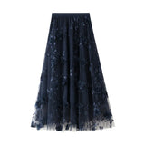 Fongt Yarn Embroidery Heavy Industry Half-Body Skirt Large-Size Dress 2025 Spring New A Word High-Waist Long Skirt 8692