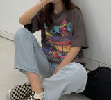 Motel Graphic Short Sleeve Oversized Tee-Outfit