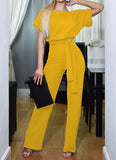 Color 6 Size Hot New Summer 2023 Fashion Button Short Sleeve Female Jumpsuit-Outfit