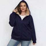Fongt Size Women's Winter Explosion Warm Plush Hoodie Jacket