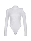 long sleeve bodysuit with patchwork