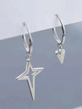 Astral Star Pendant Hoop Earrings-Outfit