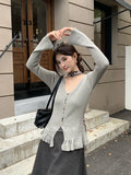Fongt Xixi 2025 Autumn White Label New Temperament Pure Color V-Neck Wool Bottom Shirt Women 25057