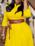 Fongt Autumn/Winter 2025 New Solid Color Elegance Elegant Fashion Tongle Grand African Dress