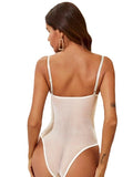 Sexy Lace Mesh Print Slip Jumptop Home Clothing-Outfit