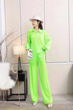 Fongt Suit Female Temperament Loose Long-Sleeved Shirt Two Sets Of Leisure High-Waist Hanging Pendant 100 Rolls