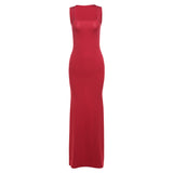 Fongt And Summer 2024 Women's New Temperament Dress French One Word Collar Slim Solid Color