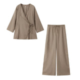 Spring Kimono Cross Coat 6078572 Casual Pants 5057572-Outfit