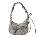 Aesthetic Bow Knot Stitching Shoulder Bag-Outfit