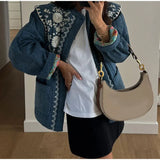 Fongt Printed Pocket Cotton Jacket 2025 Autumn And Winter Women's Single Buckle Commuting Warm Coat WQK0