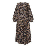 Leopard Printed Casual Loose Muslim Sets ZANZEA Women Full Sleeve Blouse Long Pants 2022 Party Suits Islamic
