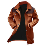 Fongt Autumn And Winter Men's Coat Velvet Jacket Multi-Pocket Zipper Coat