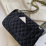 Solid Color Velvet Quilted Bag-Outfit
