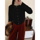 Fongt Knitted Cardigan Woman 2024 New Year Loose Sweater Short Coat Outside The