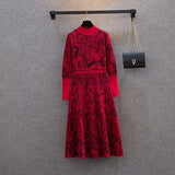Dresses Autumn Winter Turtleneck Long Sleeve High Waist A-line Vestidos Runway Design Elegant Knitted