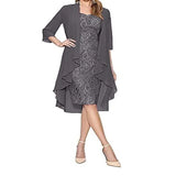 Color Large Size Lace Two-piece Set Elegant Party Dress