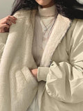 Reversible Oversize Fleece Hooded Jacket-Outfit
