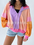 New Ins Ladies Autumn Coat · Fresh Cotton Hoodie Color Hooded Oversized Jacket-Outfit