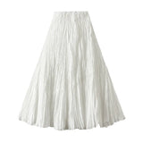 Fongt Spring New Sister Wind High-Level Feeling Hundred Folds Loose Thin Swing Skirt Leisure A Skirt 8081