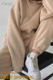 Tracksuits Women Casual Solid Warm Suits Hoodies Sweatpants Autumn Winter Pullover Sweatshirts Pants 2 Piece