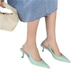 Fongt And Summer New Pointed Single Shoes With High Heels After Empty Head Sandals Fairy Wind With Skirt High Heels-Outfit