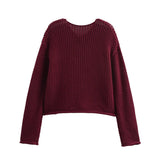 New 2024 Women's High-End Thick Needle Long-Sleeved Sweater Cardigan Jacket W063 2047-1-Outfit
