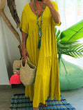 Fongt Spring Summer WISH New V-Neck Irregular Multi-Color Multi-Code Long