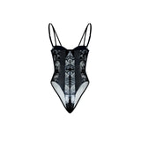 Fongt 2024 New Hot-Selling Sexy Lace Splicing Niche Street Spice Girl Onesie In Stock-Outfit