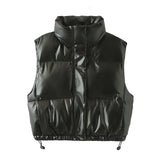 Metal Technology Fabric Fashion Down Cotton Vest In Spring-Outfit