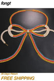 Rhinestones Big Bow-knot Bra Chain Color Crystal Lingerie Body Bralette Chest Waist Chain Rave Bikinis
