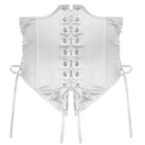 Chiffon Detachable Corset Puff Sleeve Mini Dresses-Outfit