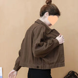 Fongt Autumn Casual Coat Female Autumn Versatile Thin 2024 New Loose Show Thin Korean Version Of The Tooling Jacket Tide-Outfit